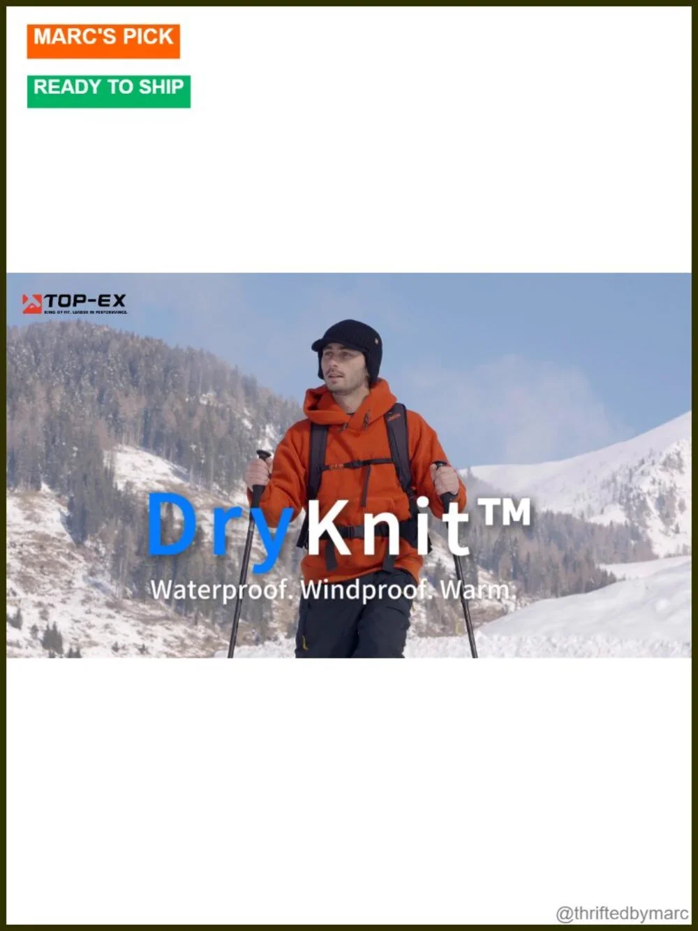 DryKnit Waterproof Merino Wool Beanie with Brim Ear Flaps Fleece Lined Ski Cap